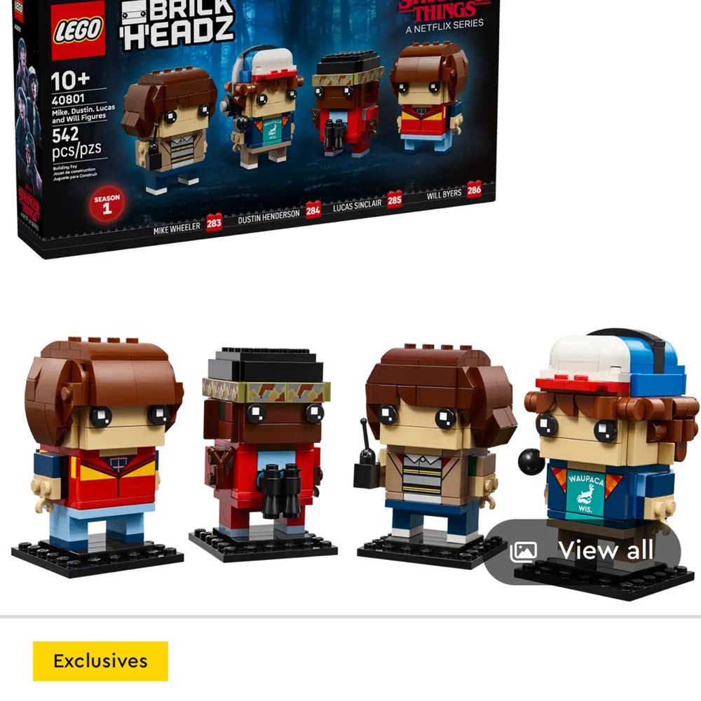 LEGO BrickHeadz Stranger Things Set with Red, Blue, and Brown